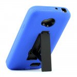 Wholesale LG Optimus L70 Armor Hybrid Stand Case (Blue Black)